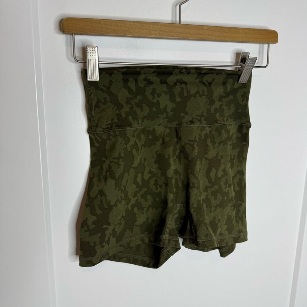 Buffbunny Green Camo Print High Rise Sculpt Active Biker Shorts Size Small